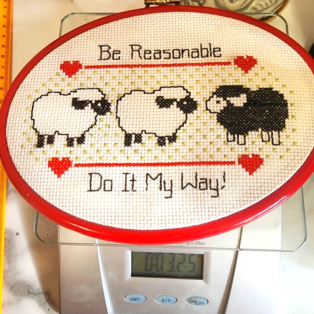 Crocheted Sheep Sign So cute!